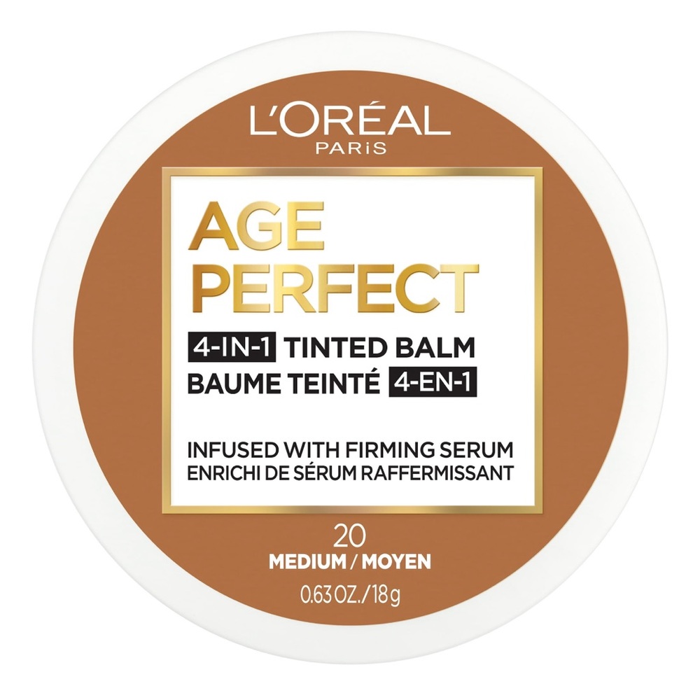 L'Oreal Paris Age Perfect Balm Foundation Makeup, M20 Medium, 0.609 fl oz - Picture 1 of 2